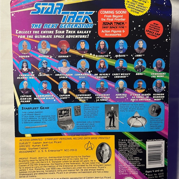 Star Trek The Next Generation JEAN-LUC PICARD Action Figure #6070 - Picture 6 of 7